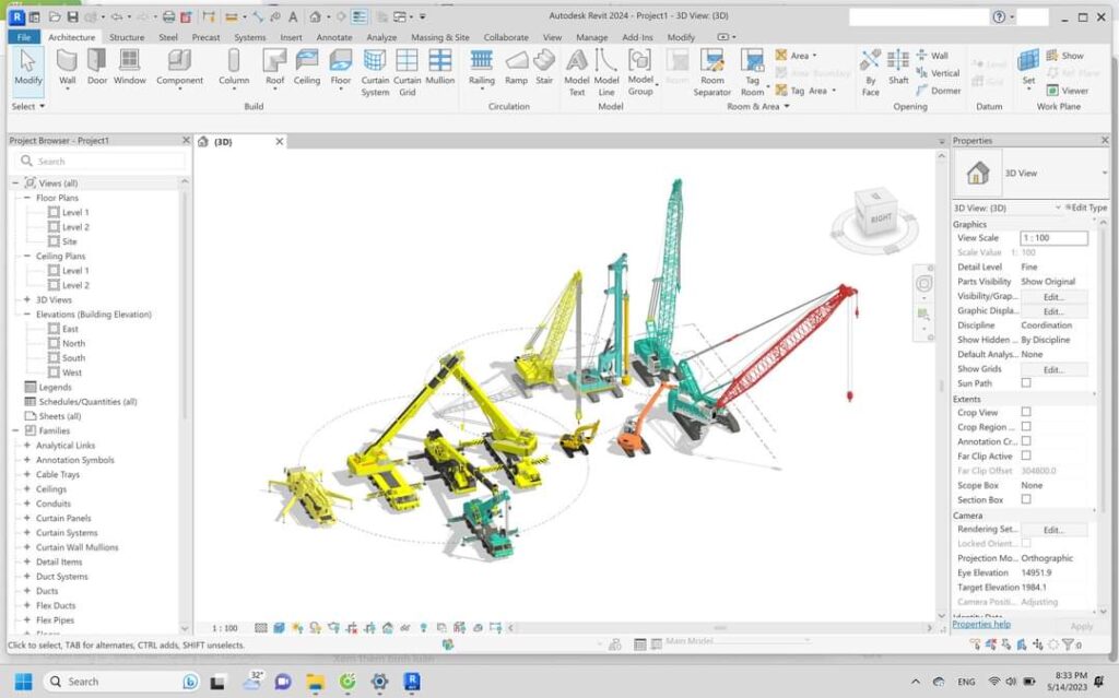 Tạo mô hình thi công trong Revit